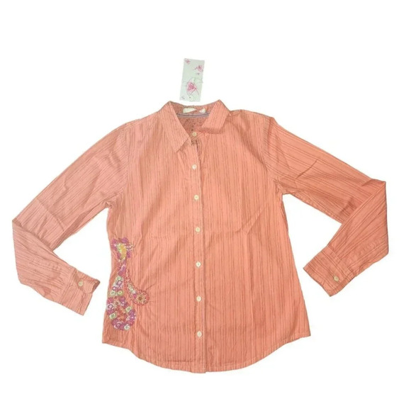 NWT 3J Johnny Was Button Up Top Women's Small Red Embroidered Paisley Pattern - Picture 4 of 9